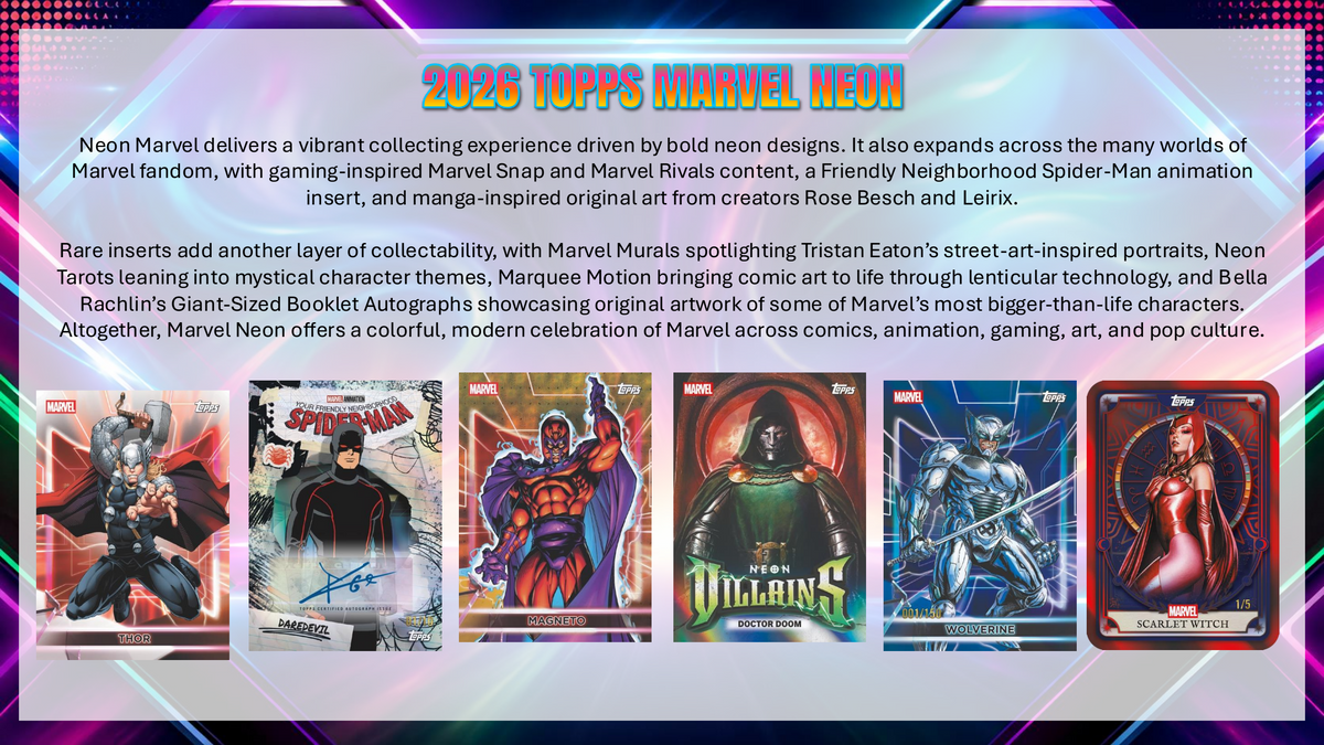Topps Neon Marvel 2026 - Value Box