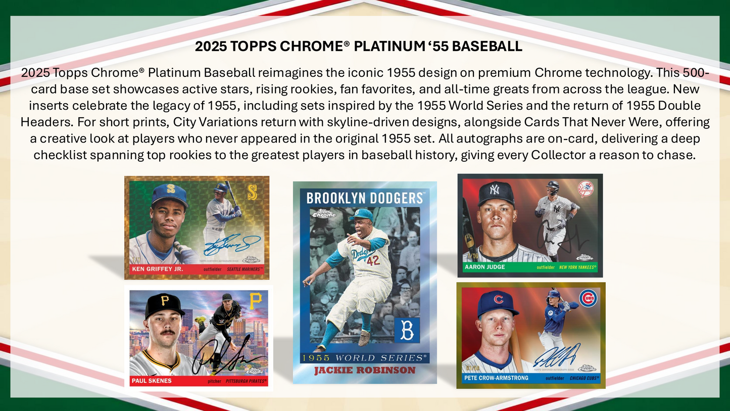 Topps Chrome Platinum Baseball 2025 - Hobby Box