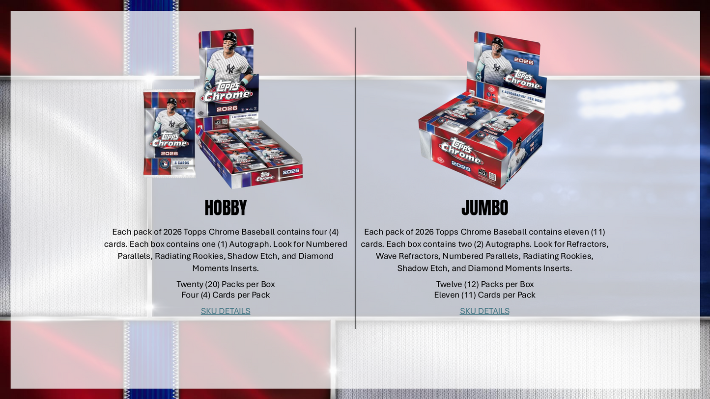 Topps Chrome Baseball 2026 - Jumbo Box