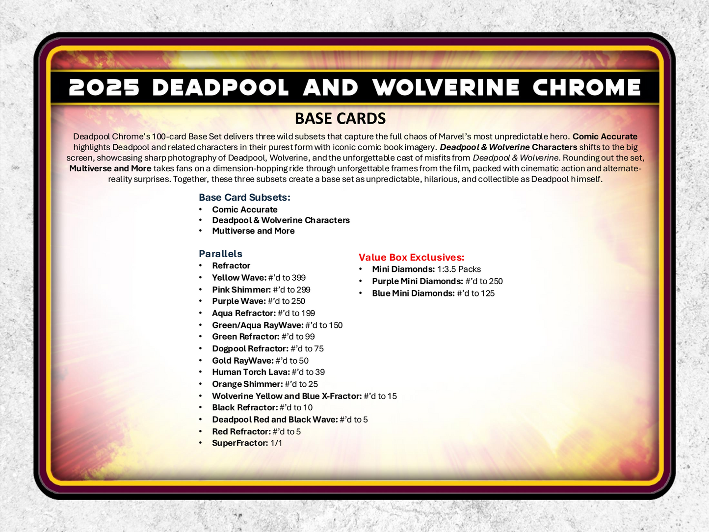 Topps Chrome Deadpool 2025 - Value Box