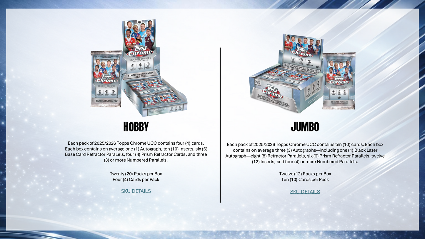 Topps Chrome UEFA Club Competitions 2025/26 - Hobby Box