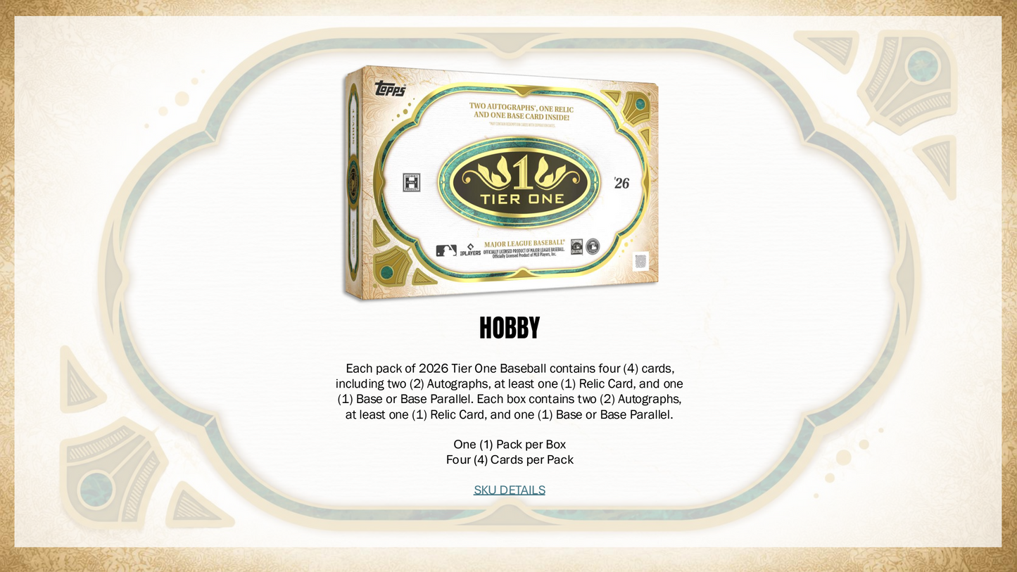 Topps Tier One Baseball 2026 - Hobby Box