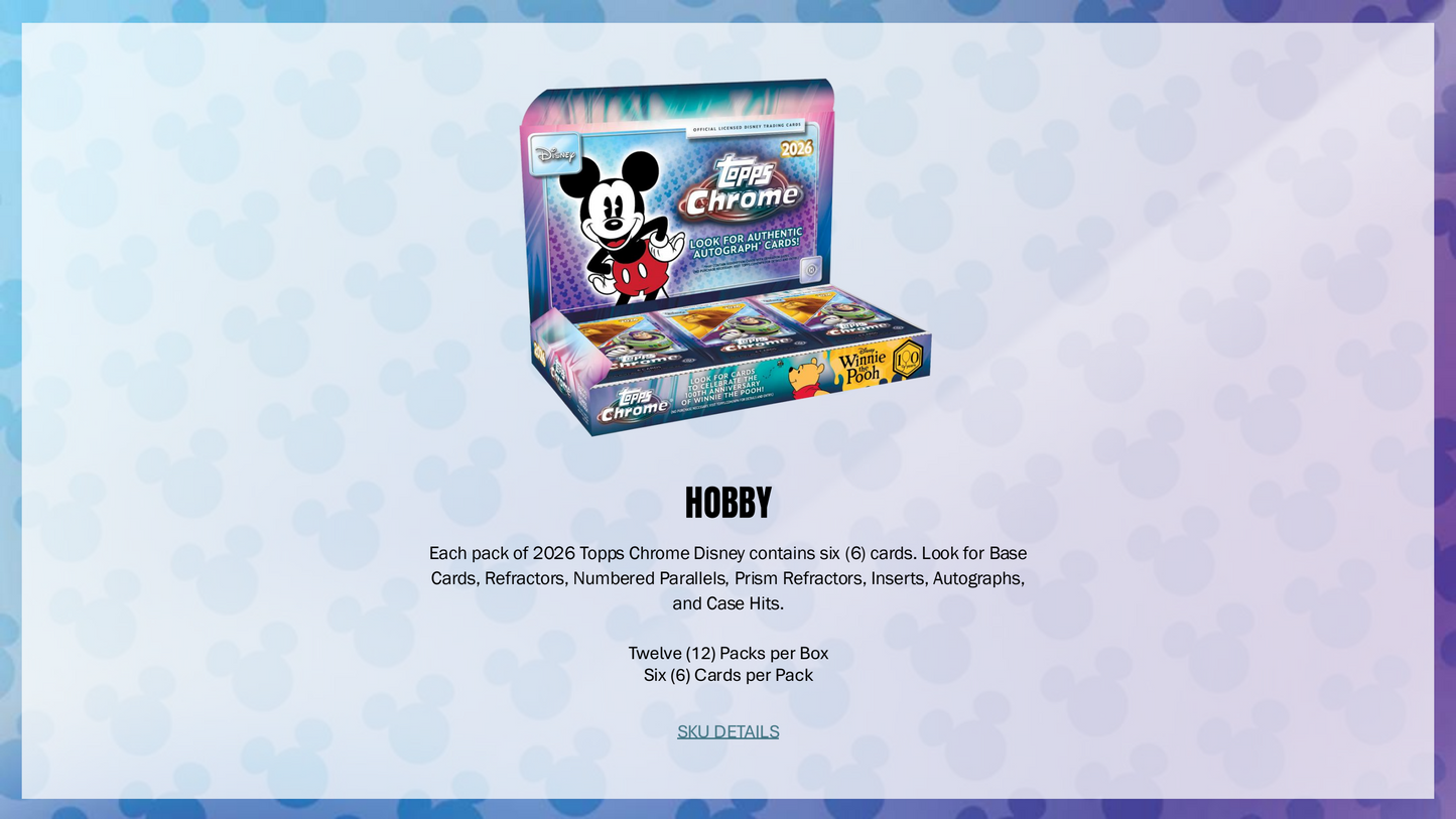 Topps Chrome Disney 2026 - Hobby Box
