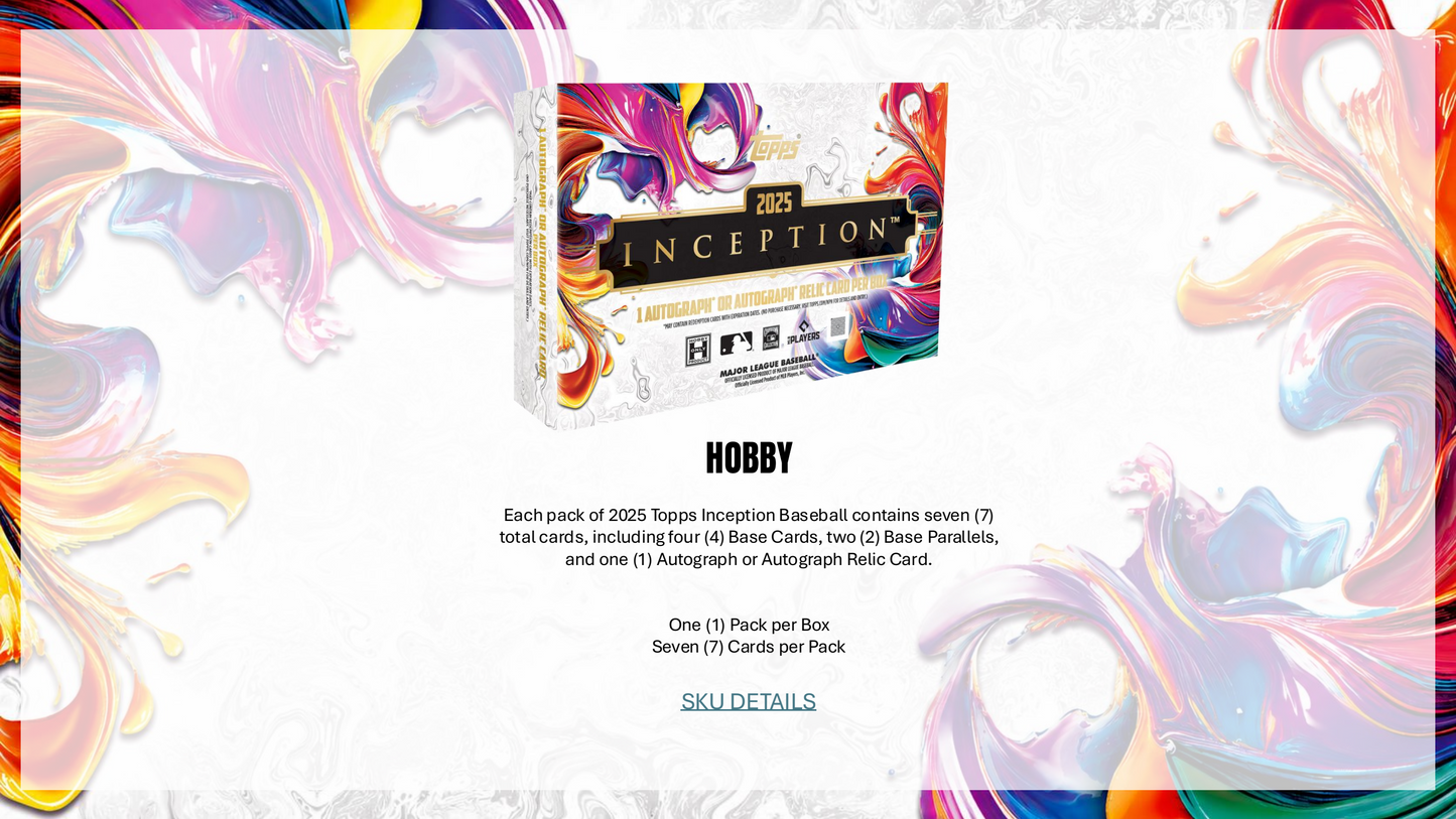 Topps Inception Baseball 2025 - Hobby Box