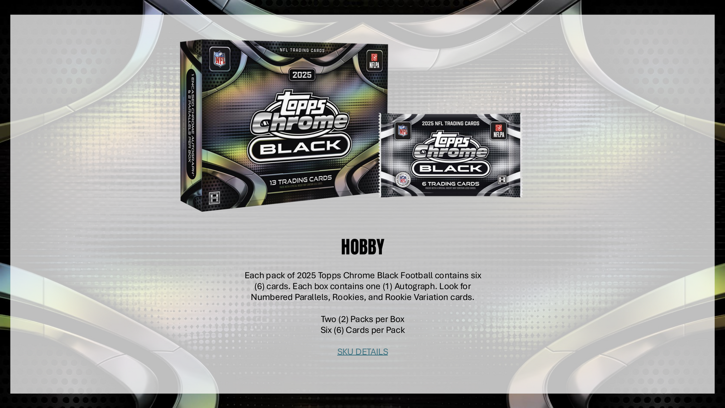 Topps Chrome Black Football 2025 - Hobby Box