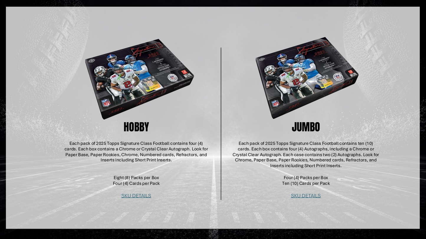 Topps NFL Signature Class Football 2025 - Mega Box