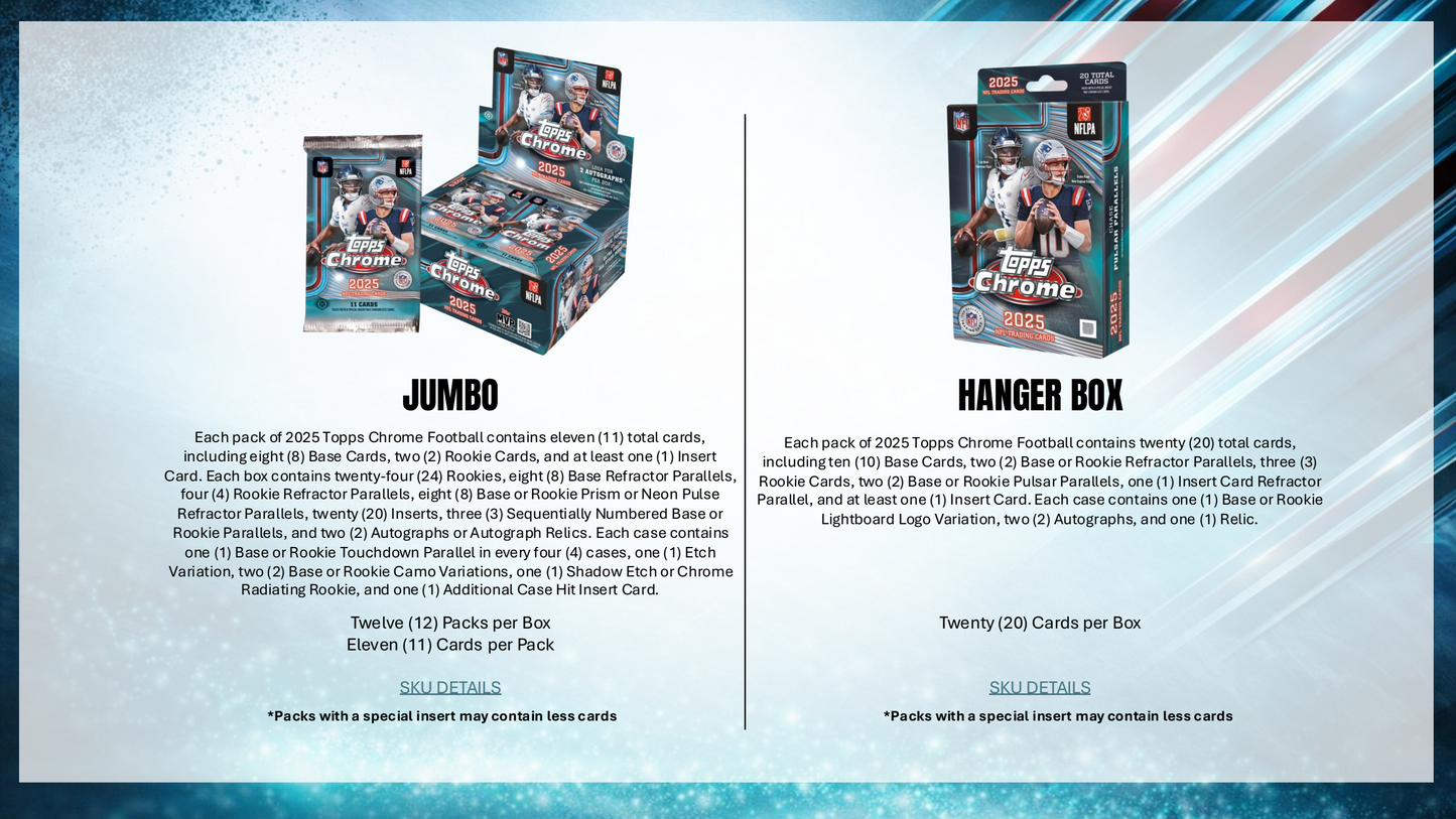 Topps Chrome NFL Football 2025 - Jumbo Box