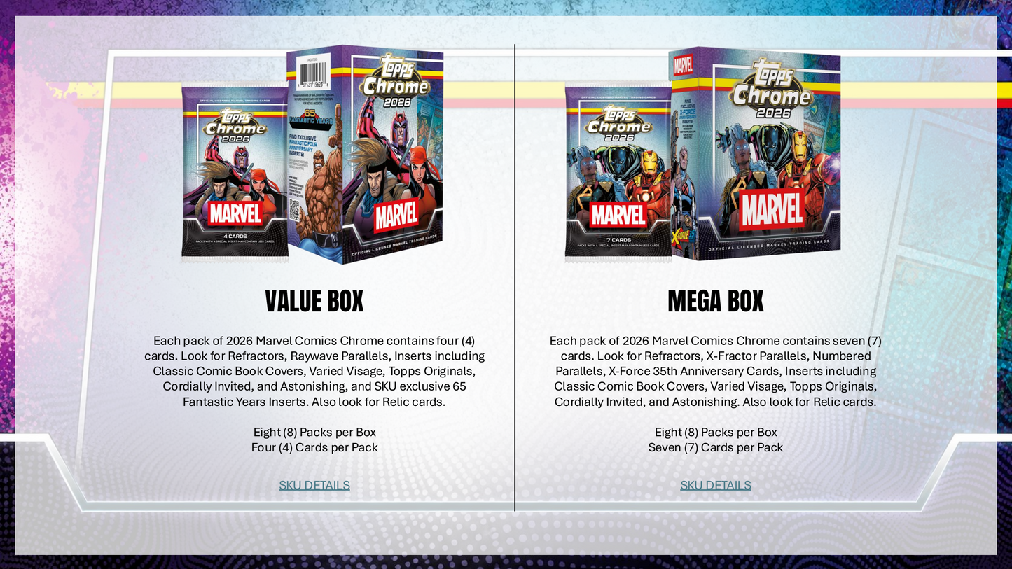 Topps Chrome Marvel Comics 2026 - Value Box
