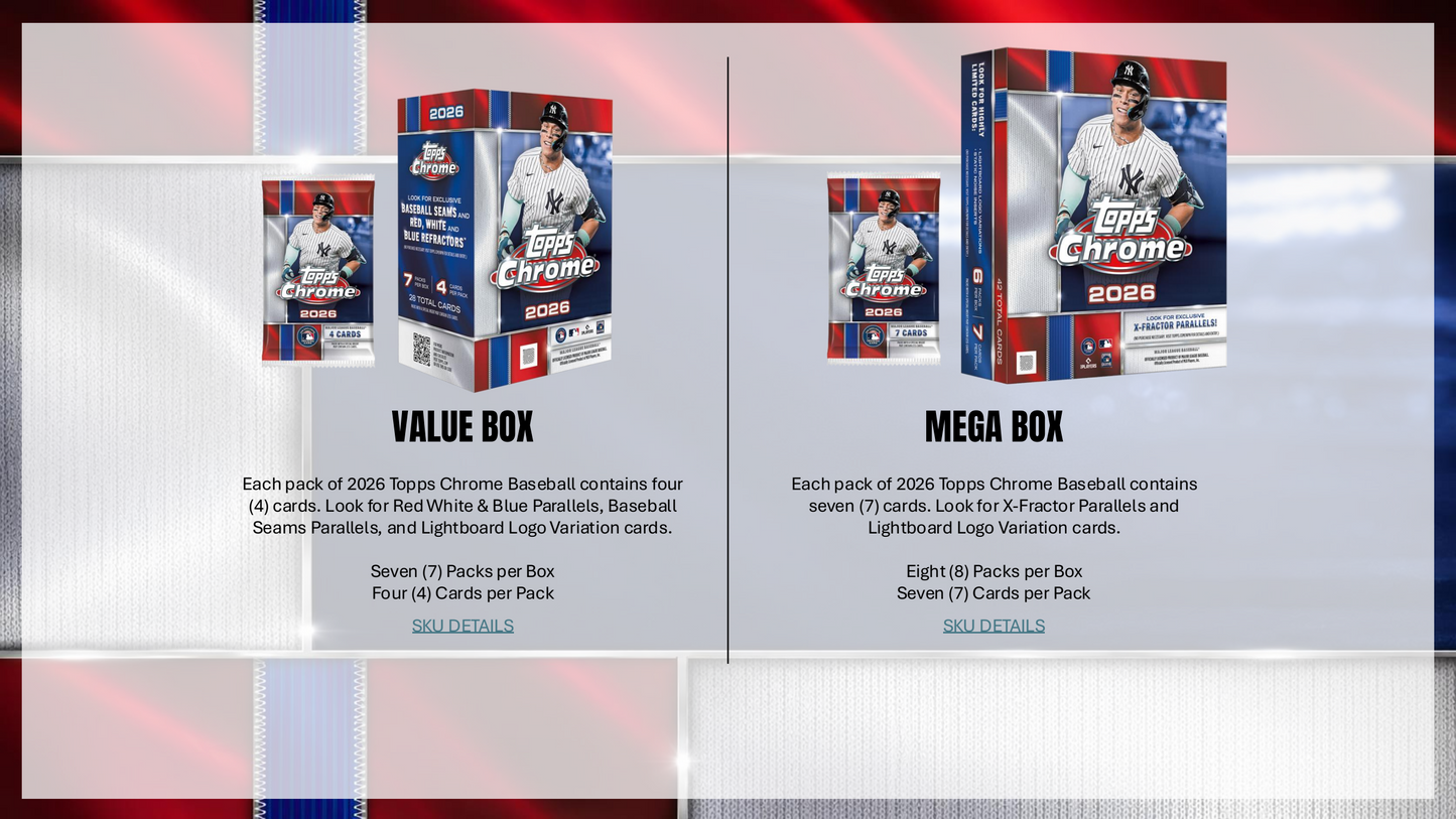 Topps Chrome Baseball 2026 - Value Box