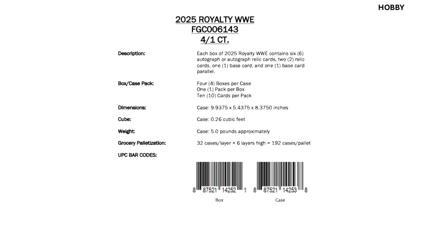 Topps Royalty WWE 2025 - Hobby Box