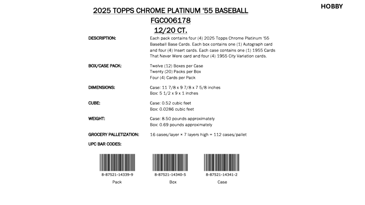 Topps Chrome Platinum Baseball 2025 - Value Box